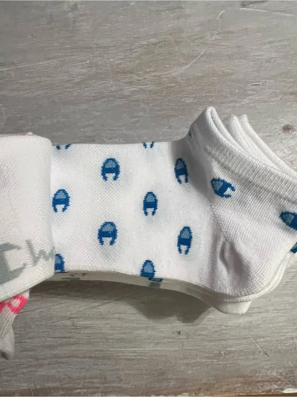 NWT Champion White Ankle Socks with mini logo multi color - 10 Pair